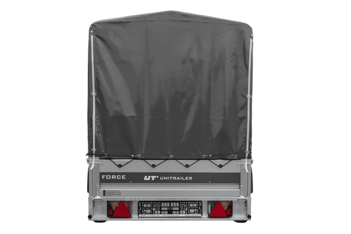Anhänger 264x125 UNITRAILER FORCE 264 KIPP ungebremst mit H-1100 Rahmen und grauer Plane
