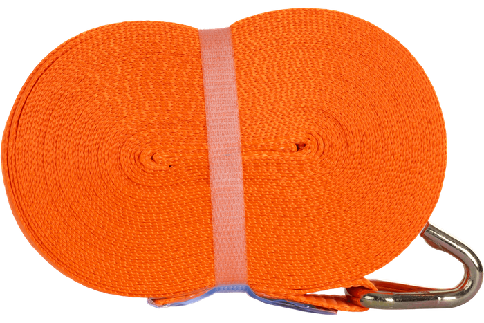 Satz aus vier UNITRAILER 12m/25mm/1t orangefarbenen Transportgurten mit Spannvorrichtung