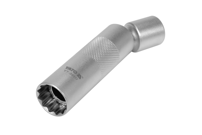 YATO YT-38517 dünnwandige Zündkerzenstecknuss mit 16-mm-3/8″-Anschluss