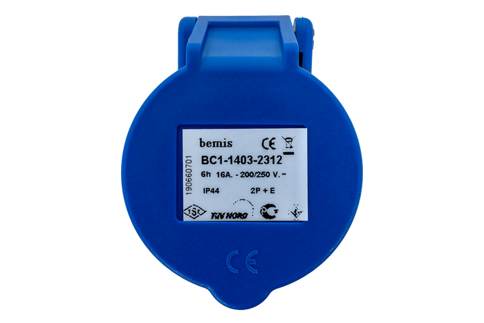MANTES 2P+Z Steckdose, tragbare Steckdose 16A 230V mit Klappe