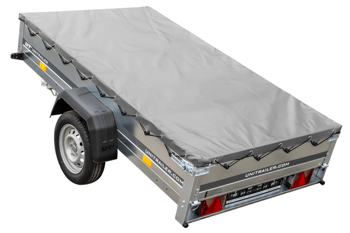 Anhänger Kipper Garden Trailer 230 KIPP [230 cm x 125 cm] mit Flachplane und Stützrad 750 kg