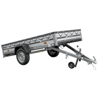Autotransportanhänger mit Aluminiumseitenwänden 264x125 Unitrailer Garden 264 KIPP ALU mit H-0-Rahmen und grauer Plane