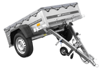 Kleinanhänger für Pkw Garden Trailer 150 KIPP, 150 x 106 cm, 750 kg [mit Flachplane, Planenträgern und Stützrad]