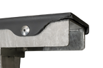 UNITRAILER Flache Seitenstütze für Bootsanhänger, Länge 30 cm, Höhe 40 cm, GRAU
