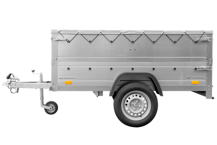 Kippbarer Pkw Anhänger GARDEN TRAILER 200 KIPP mit zusätzlichen Bordwänden, Stützrad und Flachplane