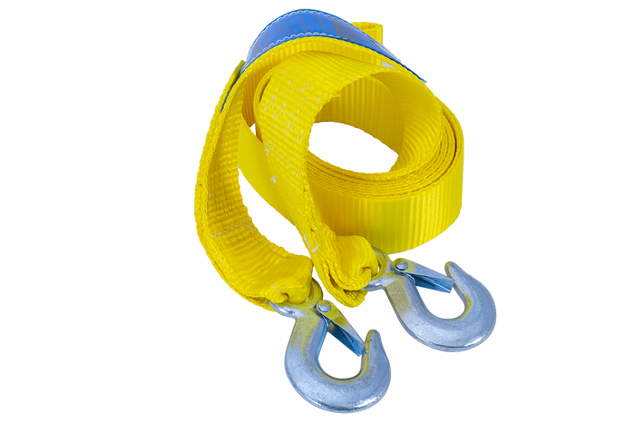 Abschleppseil mit Haken UNITRAILER Abschleppgurt 4,5m/50mm/3t gelb