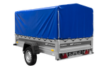 Einachsanhänger 230x125 UNITRAILER FORCE 230 KIPP mit H-800 Rahmen und blauer Plane