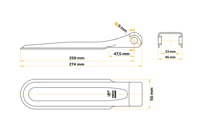 Seitenscharnier STEELPRESS ZW-01.270A Anhänger Seitenmontage