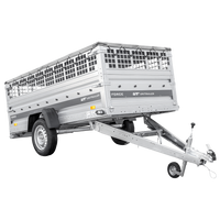 Einachsanhänger 264x125 UNITRAILER FORCE 264 KIPP mit Gitterwänden, H-0-Rahmen und grauer Plane