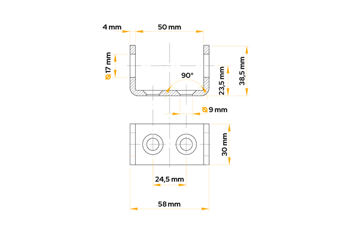WINTERHOFF BSCHG 10-17-B Anhänger-Seitenscharnierhalter