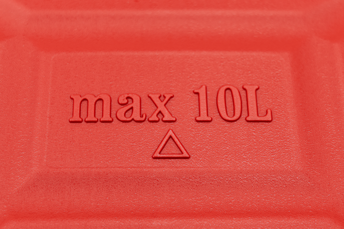 10L HERMON Kunststoffkanister mit Trichter, rot