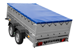 Zweiachsiger Anhänger 264x150 UNITRAILER GARDEN 265/2 KIPP mit BIS-Seitenwänden, H-0-Rahmen und blauer Plane