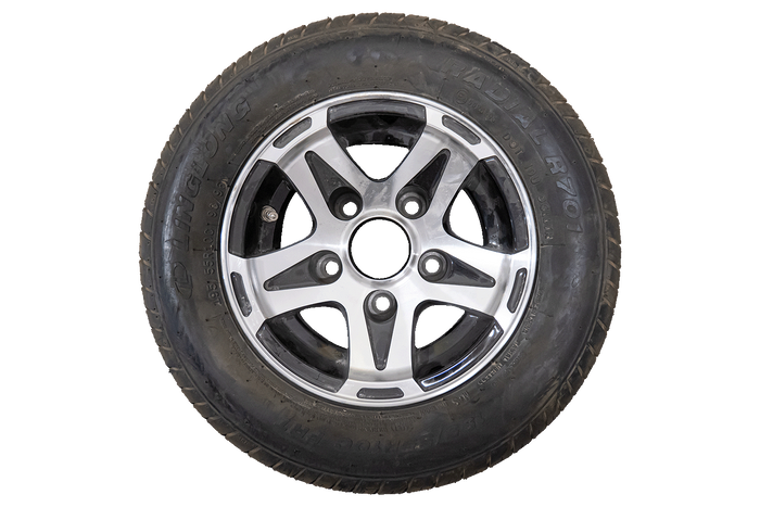 OUTLET Verstärkte Felge für Anhänger LINGLONG REIFEN 195/55 R10C 98/96N ALU-FELGE UNITRAILER 6Jx10" 5x112 ET:-4