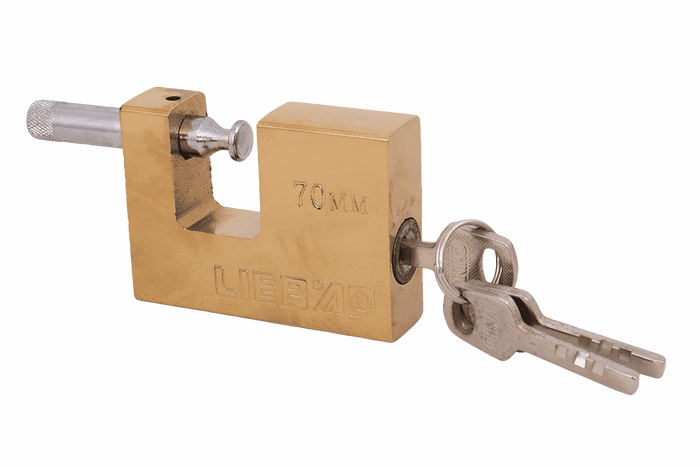 Messing-Vorhängeschloss 70mm HERMON, Ohrdurchmesser 10mm