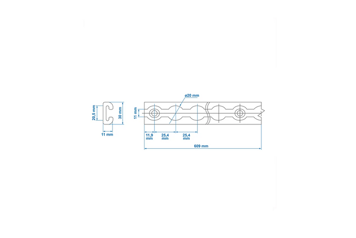 ProPlus 342174 Frachtschiene für Fluggesellschaften, Aluminium-Frachtschiene, 60 cm