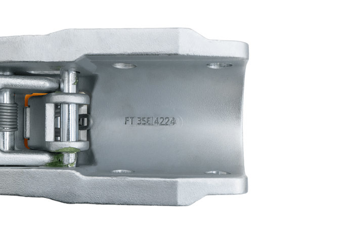 STEELPRESS BC-3500E-00-02+SD Kugelkopfkupplung für einen 3500 kg schweren Anhänger mit einer 60,5 mm starken Gusseisenrohrdeichsel