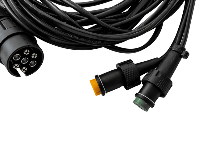 ASPÖCK Elektroinstallation Anhängerkabelbaum 4,5m 7 Pol Stecker Bajonett 2x 5 Pol