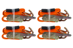 Satz aus vier 3-Punkt-Transportgurten mit Spannvorrichtung für UNITRAILER-Anhänger 3 m/50 mm/4 t, orange