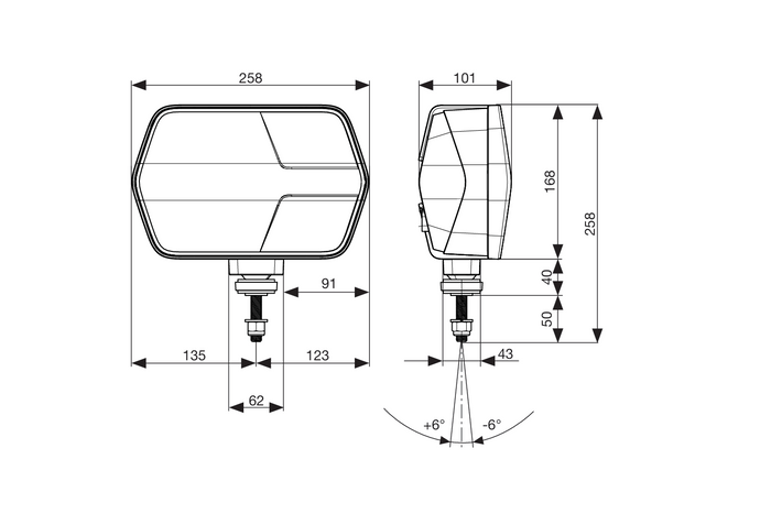 ASPÖCK LuxLED II LED-Frontleuchte, 7 Funktionen, 6-polig, DEUTSCH DT06-6S, links