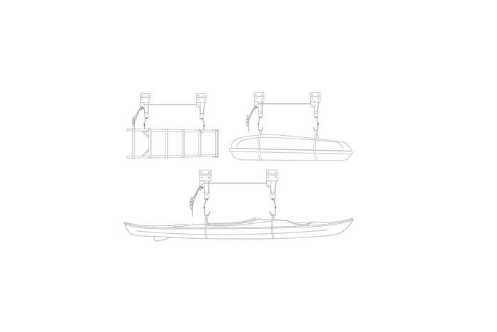 ProPlus 730915V01 Deckenhalterung für Fahrräder, Kajaks und Leitern, 57 kg