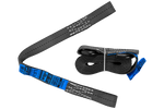 Set aus zwei HILLS 3 m/25 mm/1 t Transportgurten mit Spannvorrichtung und zwei 0,45 m Gurten zur Sicherung des Motorrads