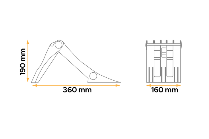 LOKHEN ORIGAMY 46 h Unterlegkeil: 190 mm, klappbar