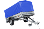 PKW-Anhänger 230x125 UNITRAILER GARDEN 230 KIPP mit blauer Hochplane 80 cm