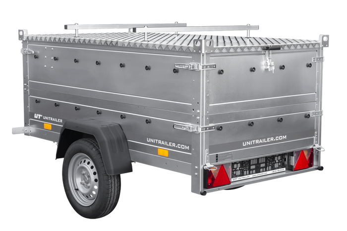 Leichter Anhänger 200x106 UNITRAILER GARDEN 200 KIPP mit BIS-Seitenwänden und Aluminiumabdeckung