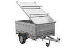 Leichtanhänger auf Federn 200x125 UNITRAILER GARDEN 201/R KIPP mit BIS-Seiten und Aluminiumabdeckung