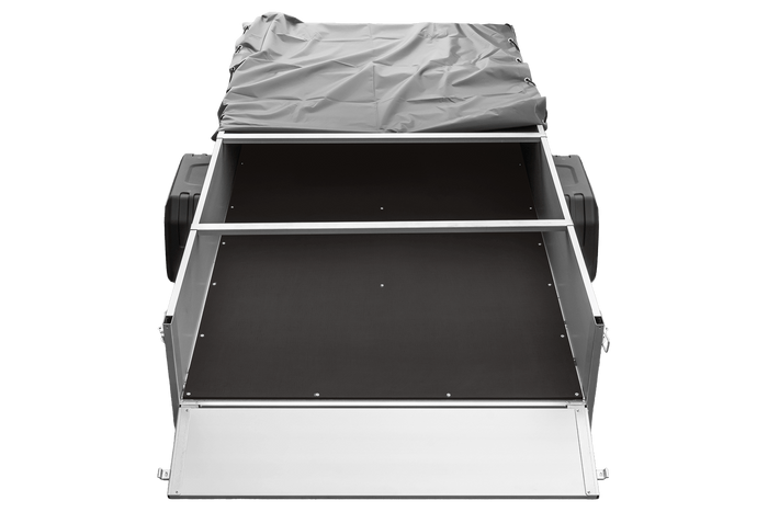 Autotransportanhänger mit Aluminiumseitenwänden 264x125 Unitrailer Garden 264 KIPP ALU mit H-0-Rahmen und grauer Plane