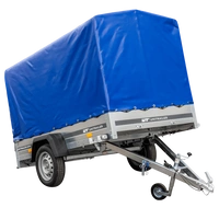 PKW-Anhänger auf Federn 230x125 UNITRAILER GARDEN 230/R KIPP mit H-1100 Rahmen und blauer Plane