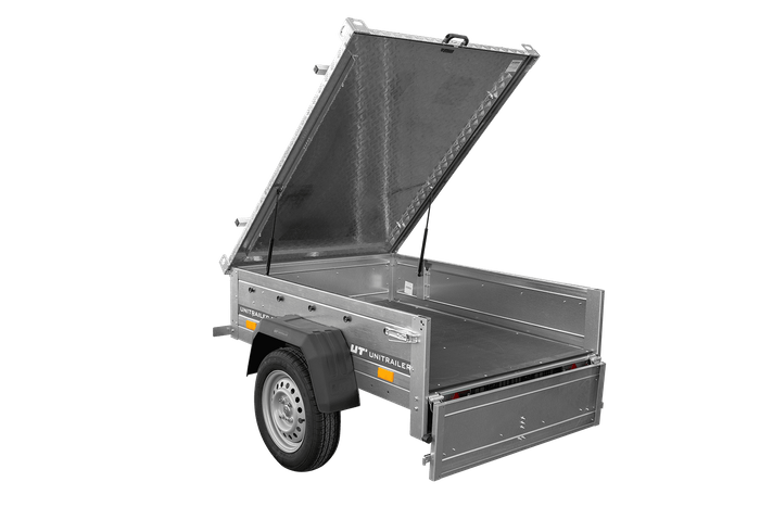 Einachsanhänger 750 kg, 150 x 106 cm Garden Trailer 150 KIPP mit Aluminium-Deckel