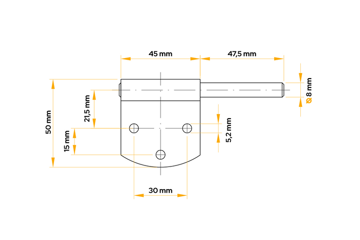 WINTERHOFF BSCHG 50-8-A Anhänger-Seitenscharnierhalter