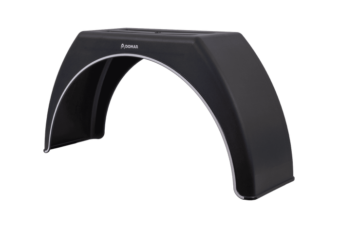 Kotflügel für Anhänger 15-17,5" DOMAR DK3114, flacher Radlauf 950/300 mm mit weißer Zierleiste