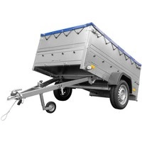 Leichtanhänger auf Federn 200x125 UNITRAILER GARDEN 201/R KIPP mit BIS-Seiten, H-0-Rahmen und blauer Plane