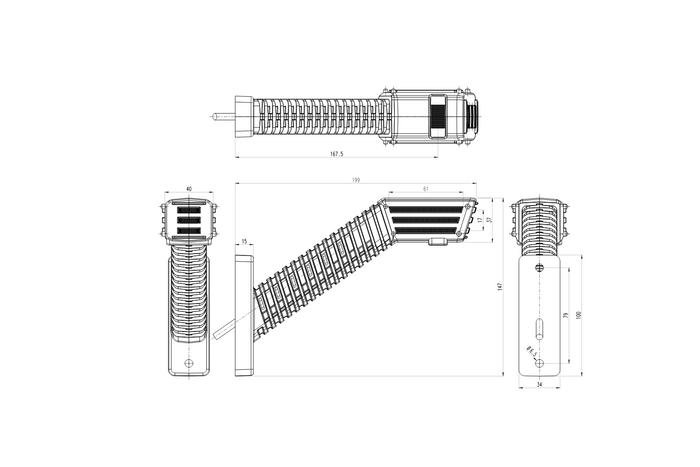 WAŚ 2552L W297.5.1 SPOT LED linke Positionsleuchte an einem langen Arm