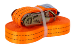 Satz aus vier UNITRAILER 12m/35mm/2t orangefarbenen Transportgurten mit Spannvorrichtung