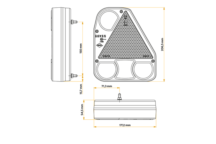 HORPOL LZD774 LED Rücklicht, 5 Funktionen, rechts