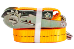 Satz aus vier UNITRAILER 2m/50mm/5t orangefarbenen Transportgurten mit Spanner