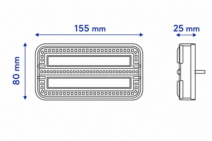 TT Technology TT.12028B-CAN LED-Rückleuchten mit 3 Funktionen, CANBUS-Magnet, links + rechts
