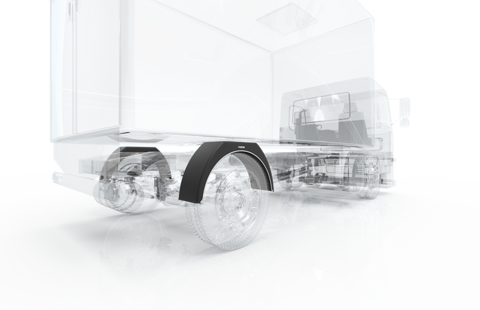 Satz mit zwei Kotflügeln für einen 14-17" Anhänger DOMAR DK3110 flache Radkästen 870/260mm