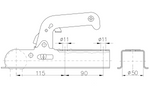 CHOOYO JD.00.53.001 Kugelkupplung für 800-kg-Anhänger mit 50-mm-Vierkant-Zugstange