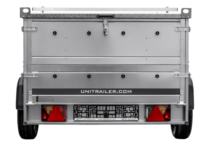 Leichtanhänger auf Federn 200x125 UNITRAILER GARDEN 201/R KIPP mit BIS-Seiten und Aluminiumabdeckung