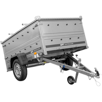 Leichter Anhänger 200x125 UNITRAILER GARDEN 201 KIPP mit BIS-Seitenwänden und Aluminiumabdeckung