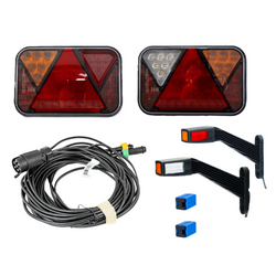 Lichtset: FRISTOM FT-270 LED-Rückleuchten + FRISTOM FT-145 LED-Seitenmarkierungsleuchten + MANTES 7m 7-PIN Kabelbaum