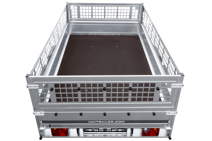 Leichter Anhänger 264x150 UNITRAILER GARDEN 265/2 KIPP mit Gitterwänden, H-0-Rahmen und blauer Plane