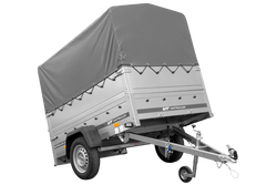 	PKW-Anhänger 200x125 UNITRAILER GARDEN 201 KIPP mit Bordwandaufsatz und grauer Hochplane