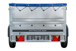 LPKW-Anhänger 230x125 UNITRAILER GARDEN 230 KIPP mit Zusatzbordwänden und blauer Plane