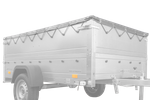 H-0-Flachrahmen mit Planenabdeckung für den UNITRAILER GARDEN TRAILER 230 KIPP-Anhänger