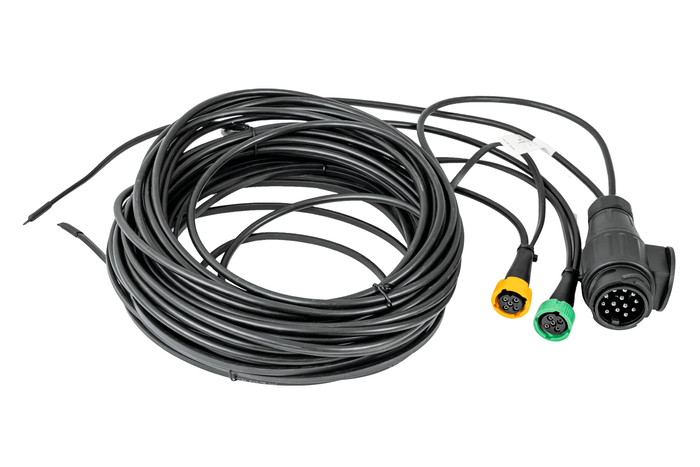 MANTES Elektroinstallation, Anhänger Kabelbaum, 7m, 13 Pol Stecker, 2x 5 Pol Bajonett